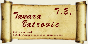 Tamara Batrović vizit kartica